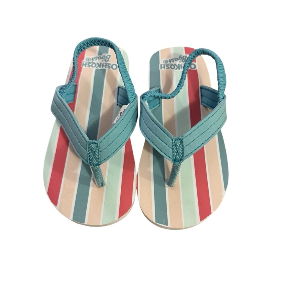 OshKosh B'gosh Kids Striped Sandals - Teal and Multicolor size 9